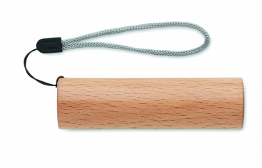 Logo trade promotional gifts image of: Beech wood rechargeable torch